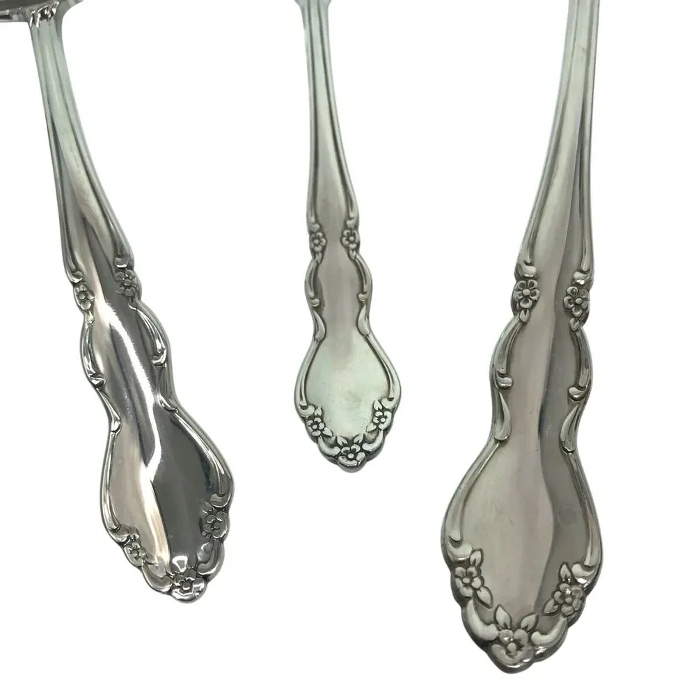 Oneida‎ DOVER Heirloom Stainless Hostess Set of 3 Fork Gravy Ladle Sugar Spoon